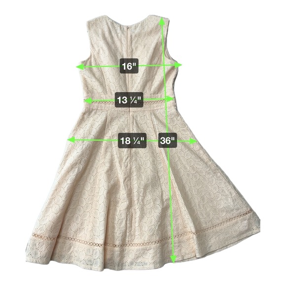 Calvin Klein Pink Eyelet Sleeveless Fit & Flare Cotton Dress 2P - Picture 6 of 6